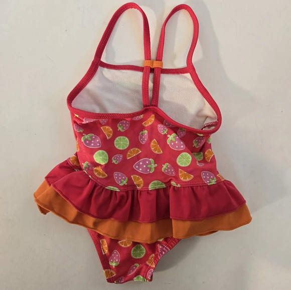LuvGear Sun Alert pink with fruit swimsuit for toddler size 2T - Picture 6 of 10